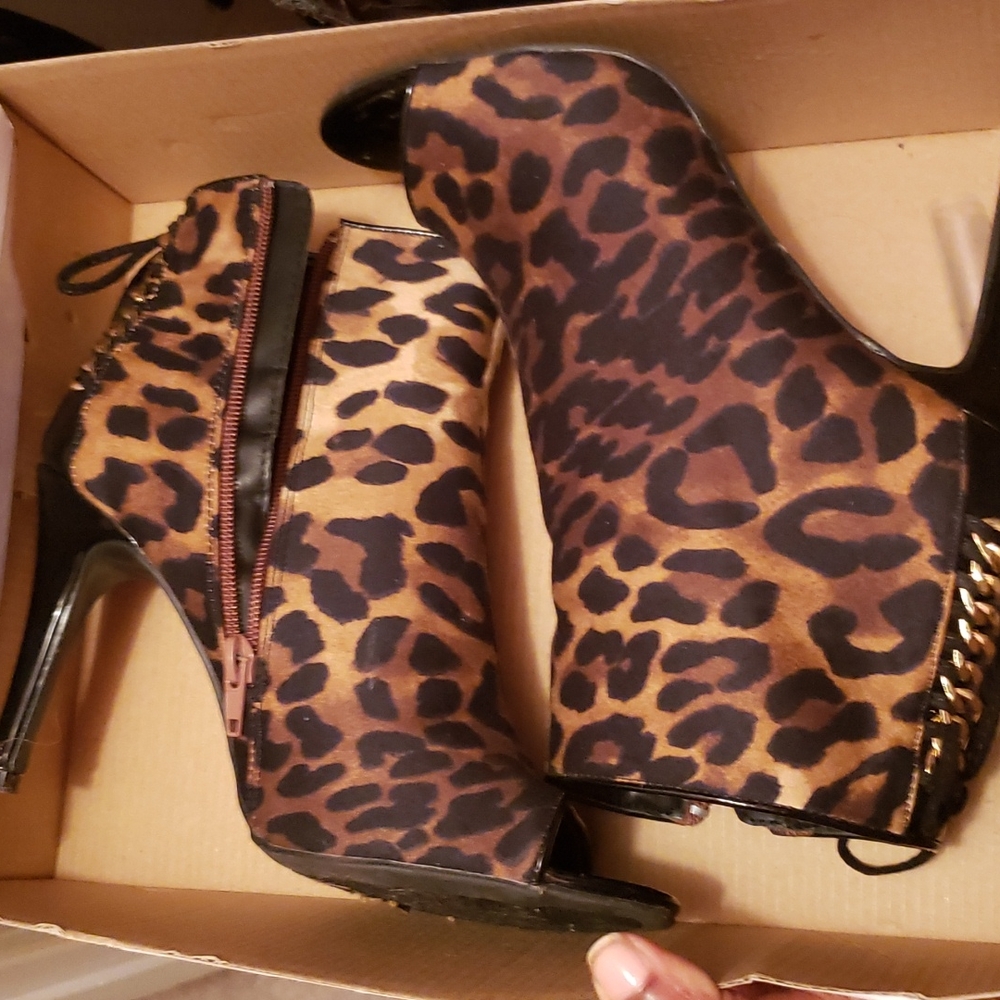 Peep toe booties
